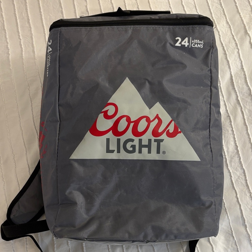 Gray Coors Light Backpack Cooler